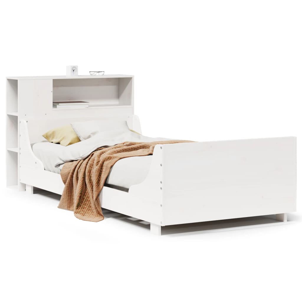 Sengeramme uten madrass hvit 75x190 cm heltre furu