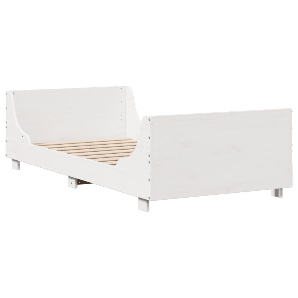 Sengeramme uten madrass hvit 75x190 cm heltre furu