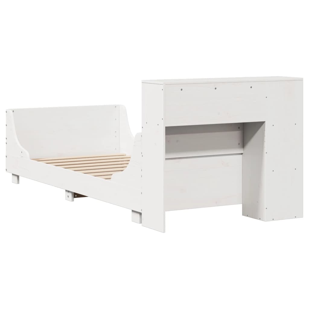 Sengeramme uten madrass hvit 75x190 cm heltre furu
