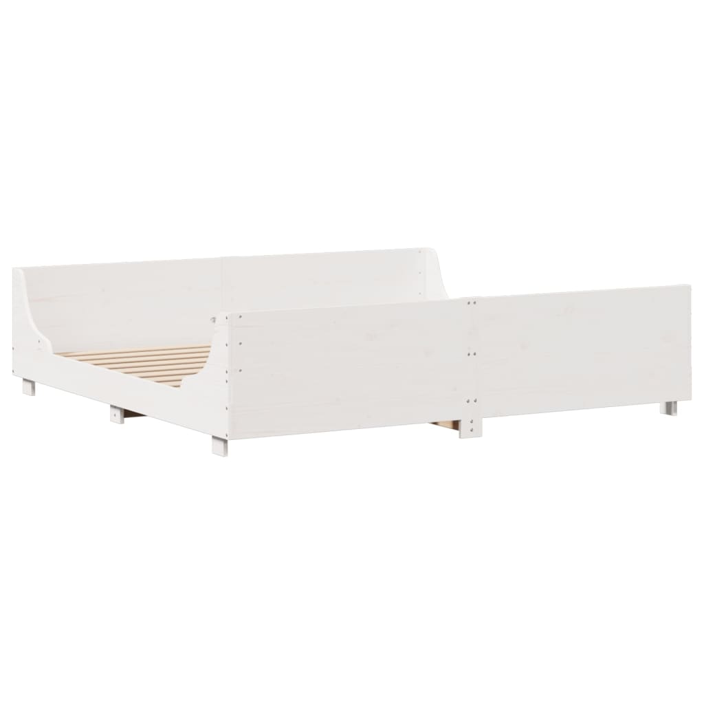 Seng med bokhylle uten madrass hvit 180x200 cm heltre