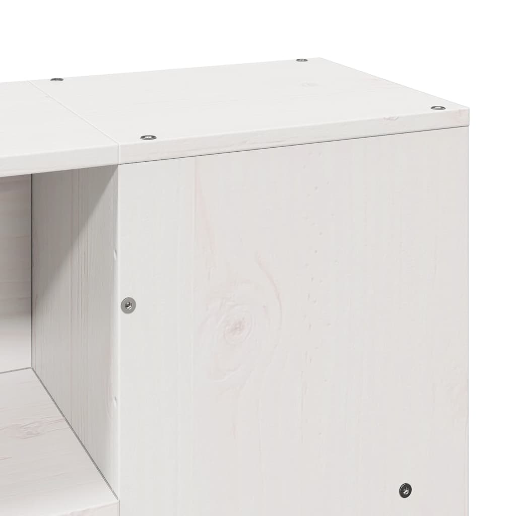 Seng med bokhylle uten madrass hvit 150x200 cm heltre