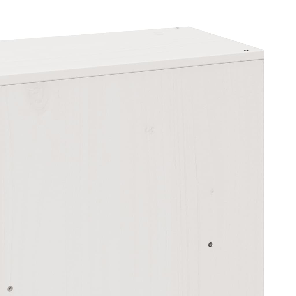 Seng med bokhylle uten madrass hvit 200x200 cm heltre