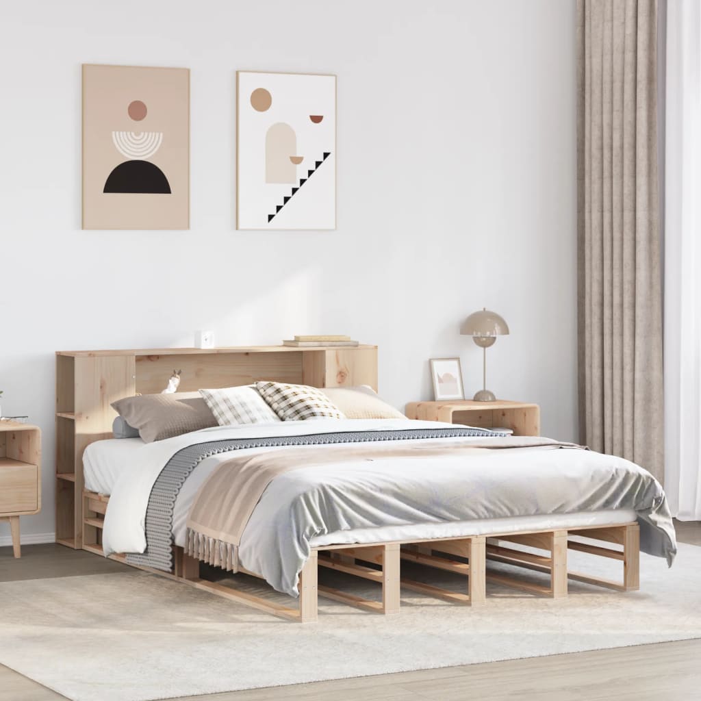 Seng med bokhylle uten madrass 135x190 cm heltre