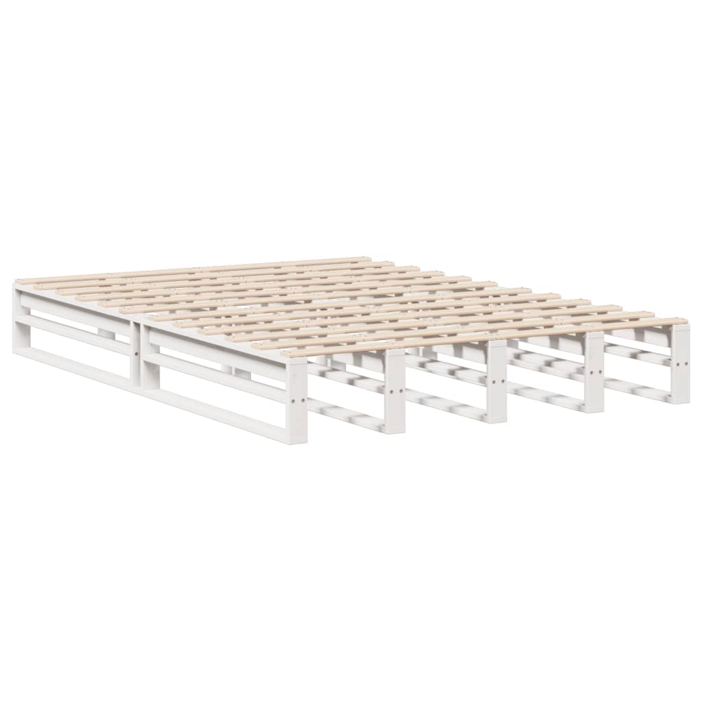Seng med bokhylle uten madrass hvit 140x190 cm heltre