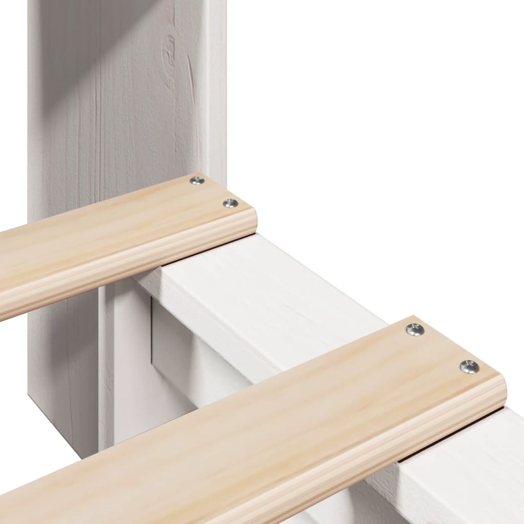 Seng med bokhylle uten madrass hvit 90x200 cm heltre