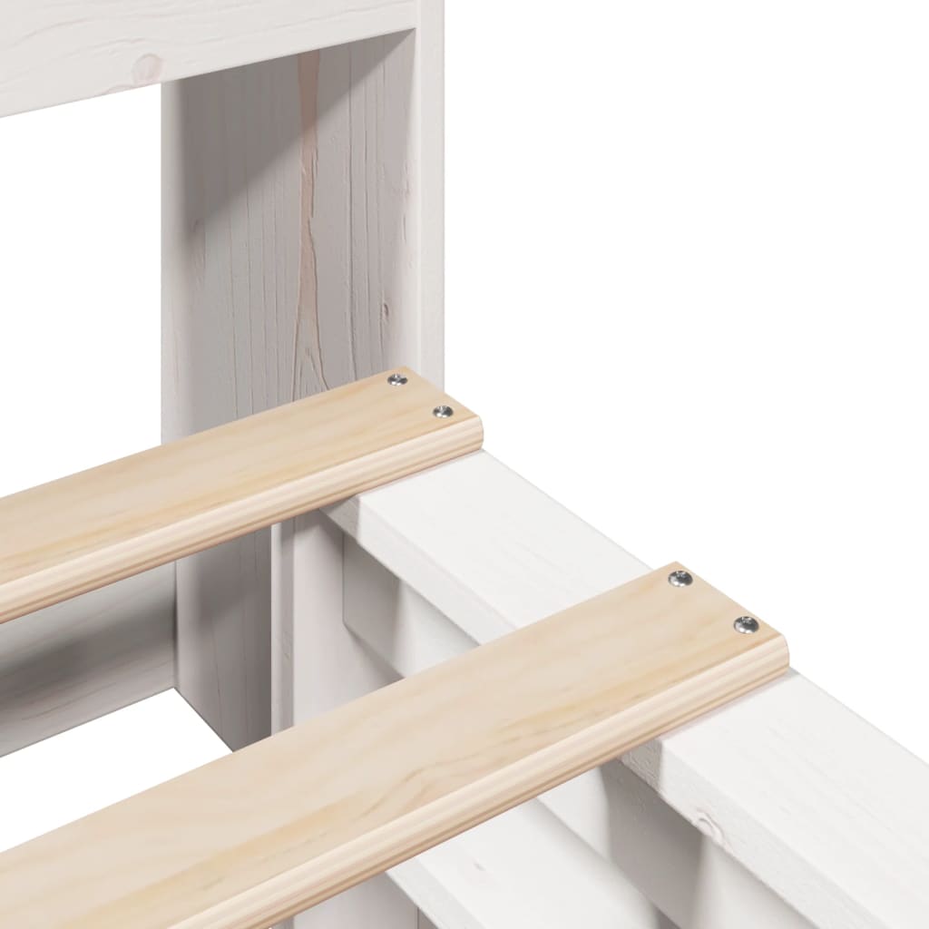 Seng med bokhylle uten madrass hvit 90x200 cm heltre