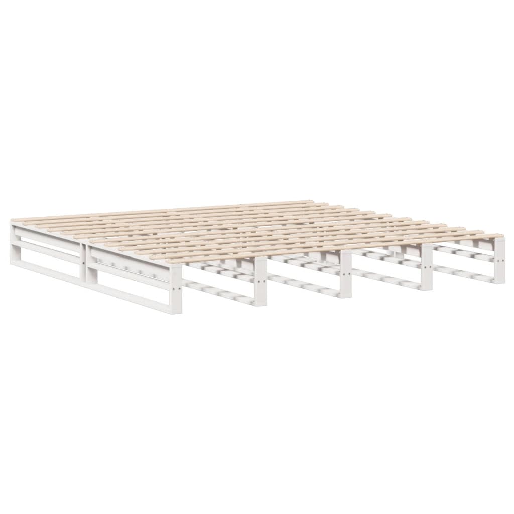 Seng med bokhylle uten madrass hvit 180x200 cm heltre