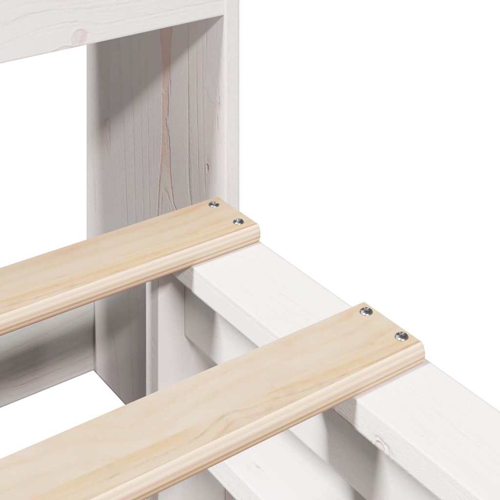 Seng med bokhylle uten madrass hvit 140x190 cm heltre