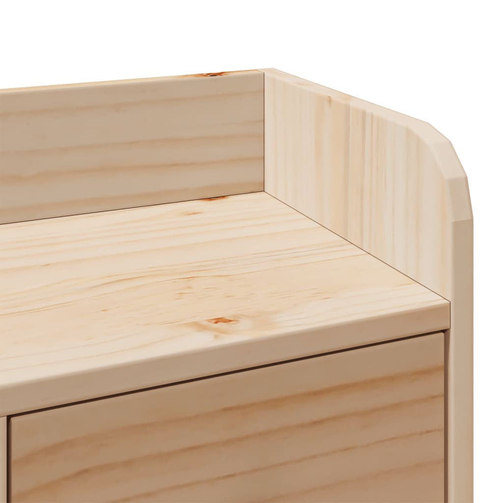 Seng med bokhylle uten madrass 90x200 cm heltre furu