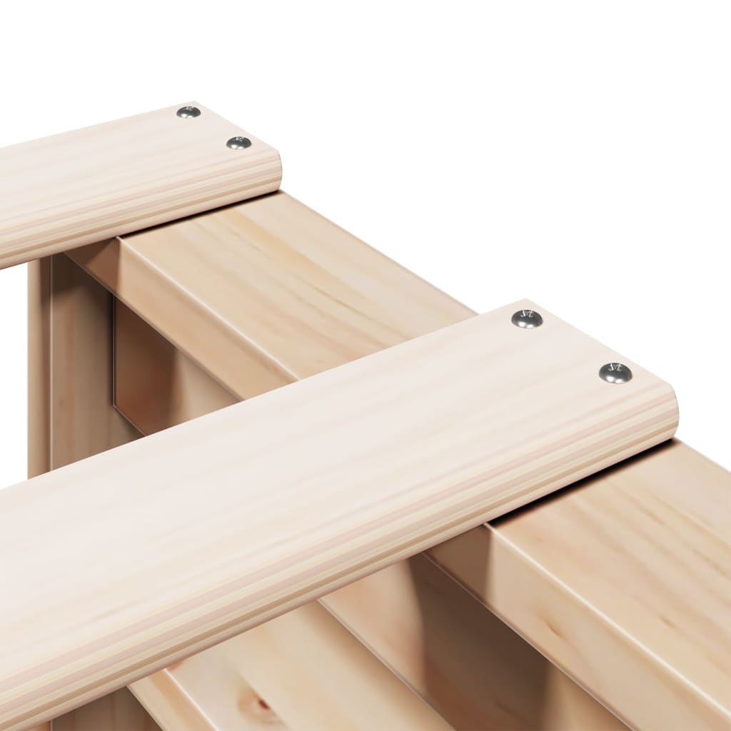 Seng med bokhylle uten madrass 100x200 cm heltre furu