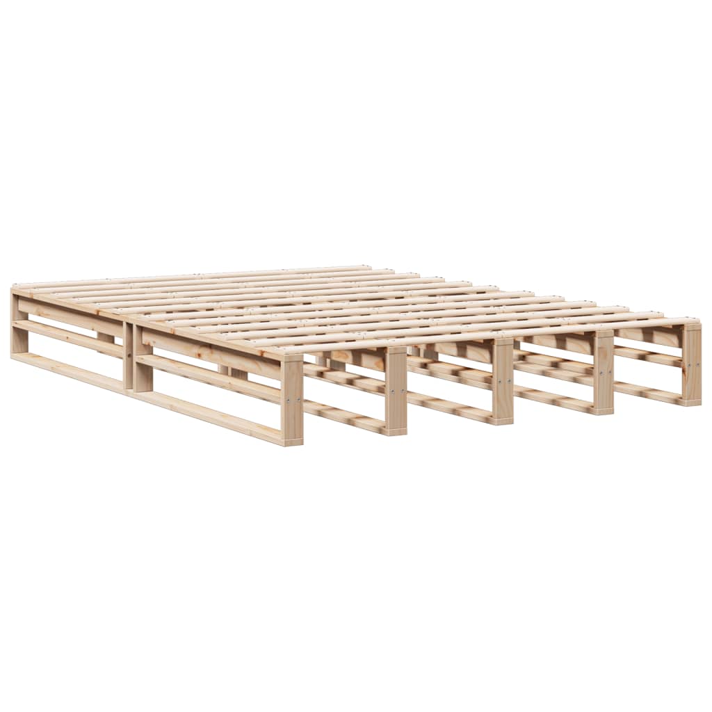 Seng med bokhylle uten madrass 140x200 cm heltre furu