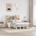 Seng med bokhylle uten madrass 140x200 cm heltre furu