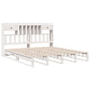 Seng med bokhylle uten madrass hvit 180x200 cm heltre furu
