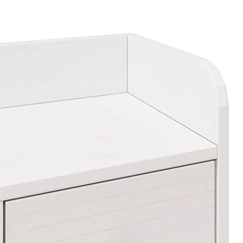 Seng med bokhylle uten madrass hvit 180x200 cm heltre furu