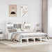 Seng med bokhylle uten madrass hvit 180x200 cm heltre furu