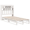Seng med bokhylle uten madrass hvit 90x190 cm heltre furu
