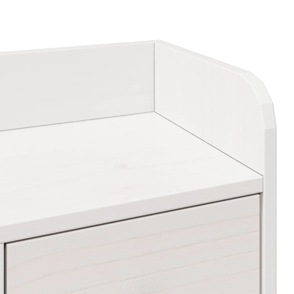Seng med bokhylle uten madrass hvit 90x190 cm heltre furu