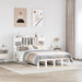 Seng med bokhylle uten madrass hvit 140x190 cm heltre furu