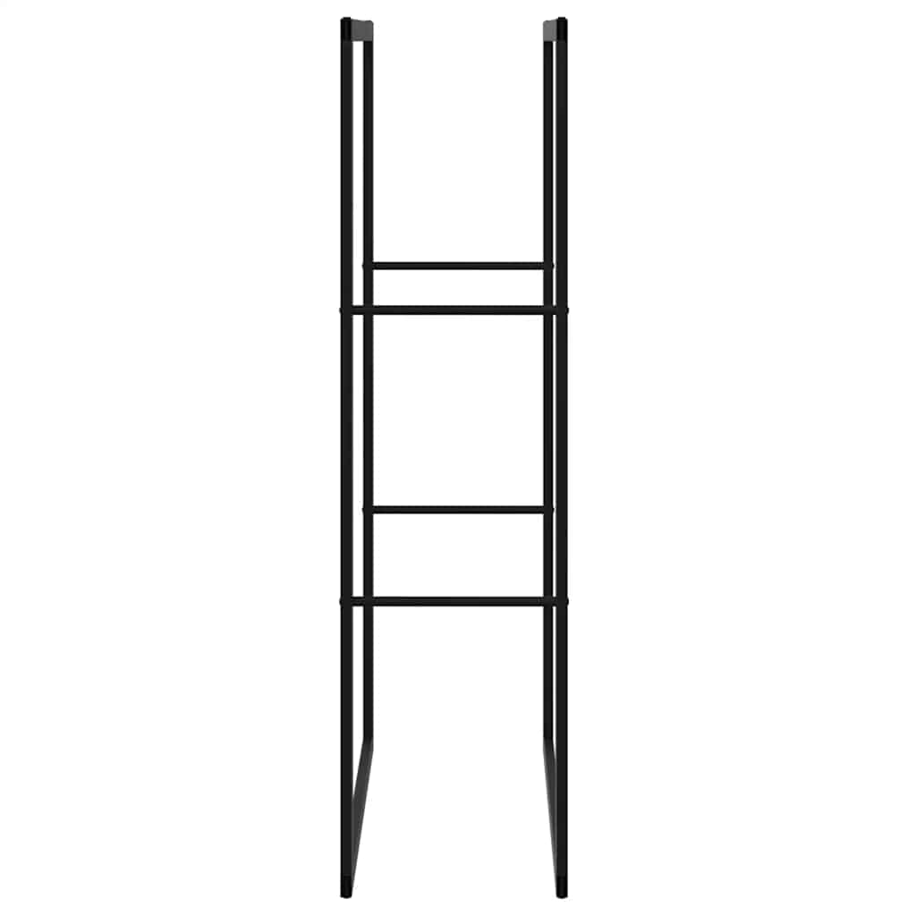Vedstativ svart 55x30x116 cm stål