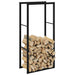 Vedstativ svart 55x30x116 cm stål