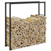 Vedstativ svart 110x30x116 cm stål