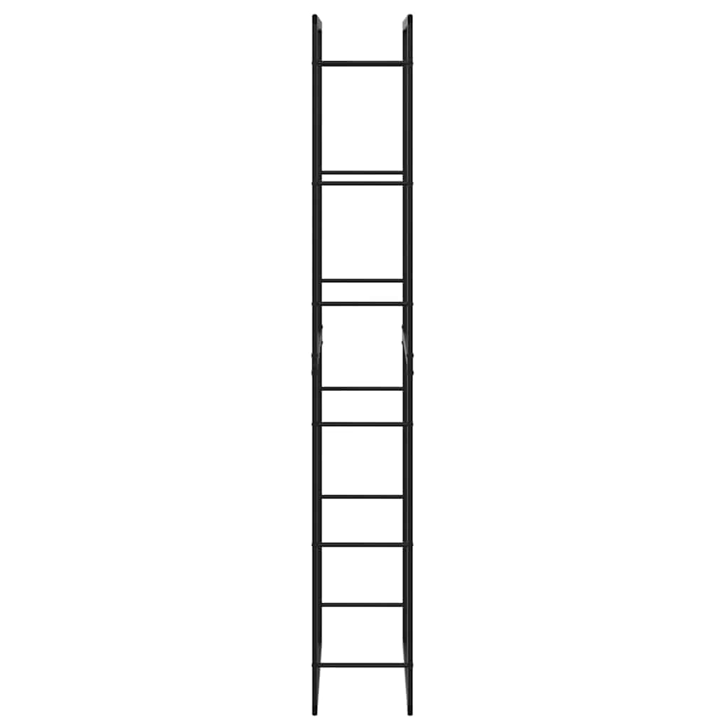 Vedstativ svart 50x30x209 cm stål