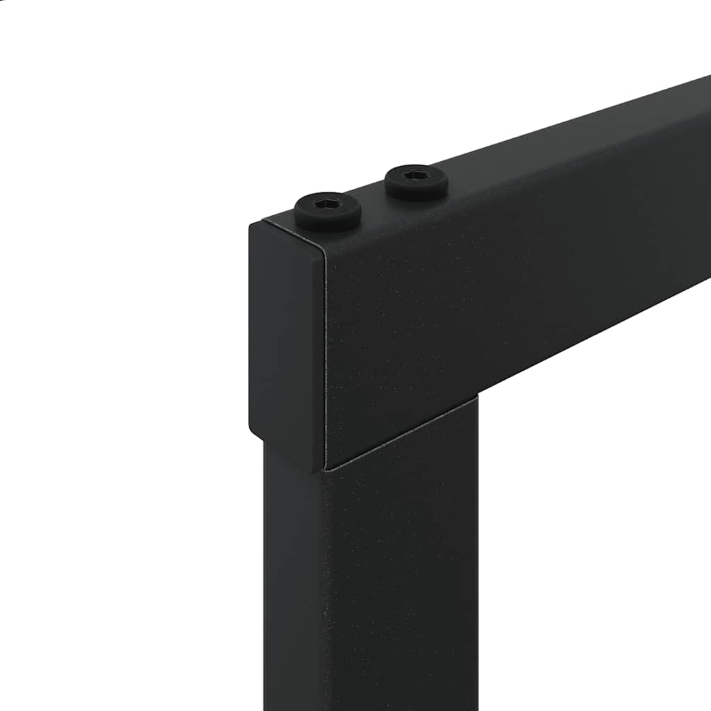 Vedstativ svart 50x30x209 cm stål