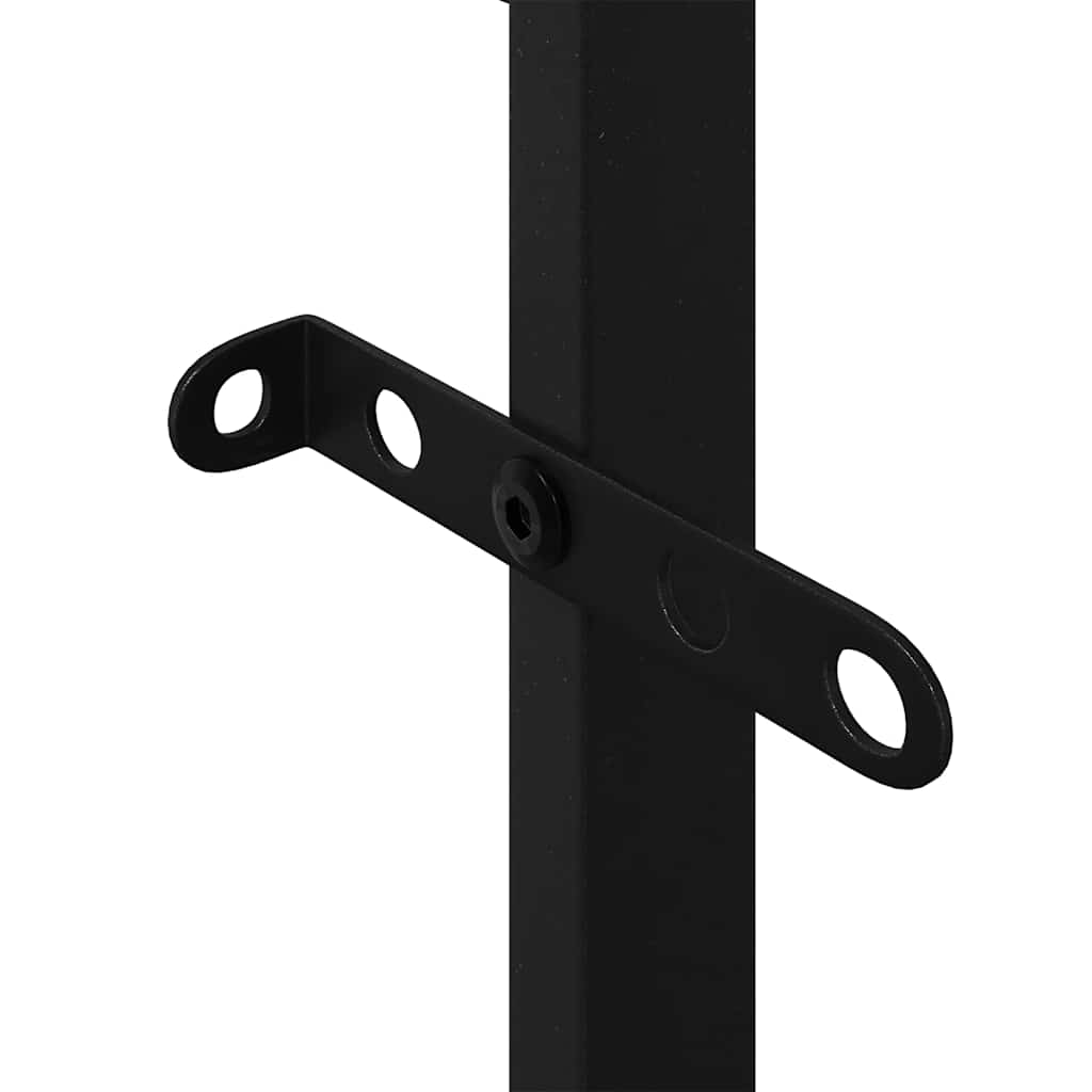 Vedstativ svart 50x30x209 cm stål