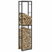 Vedstativ svart 50x30x209 cm stål