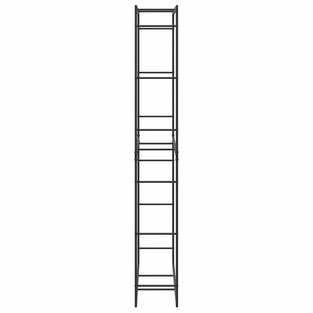 Vedstativ svart 100x30x209 cm stål