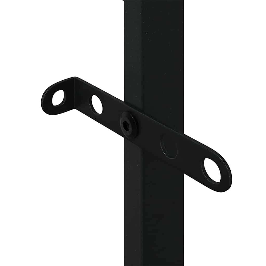 Vedstativ svart 100x30x209 cm stål
