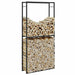 Vedstativ svart 100x30x209 cm stål