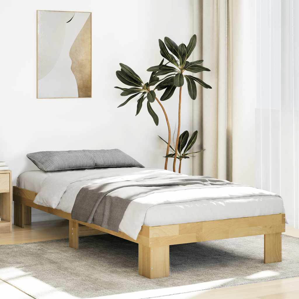 Sengeramme uten Madrass 75x190 cm Heltre Eik