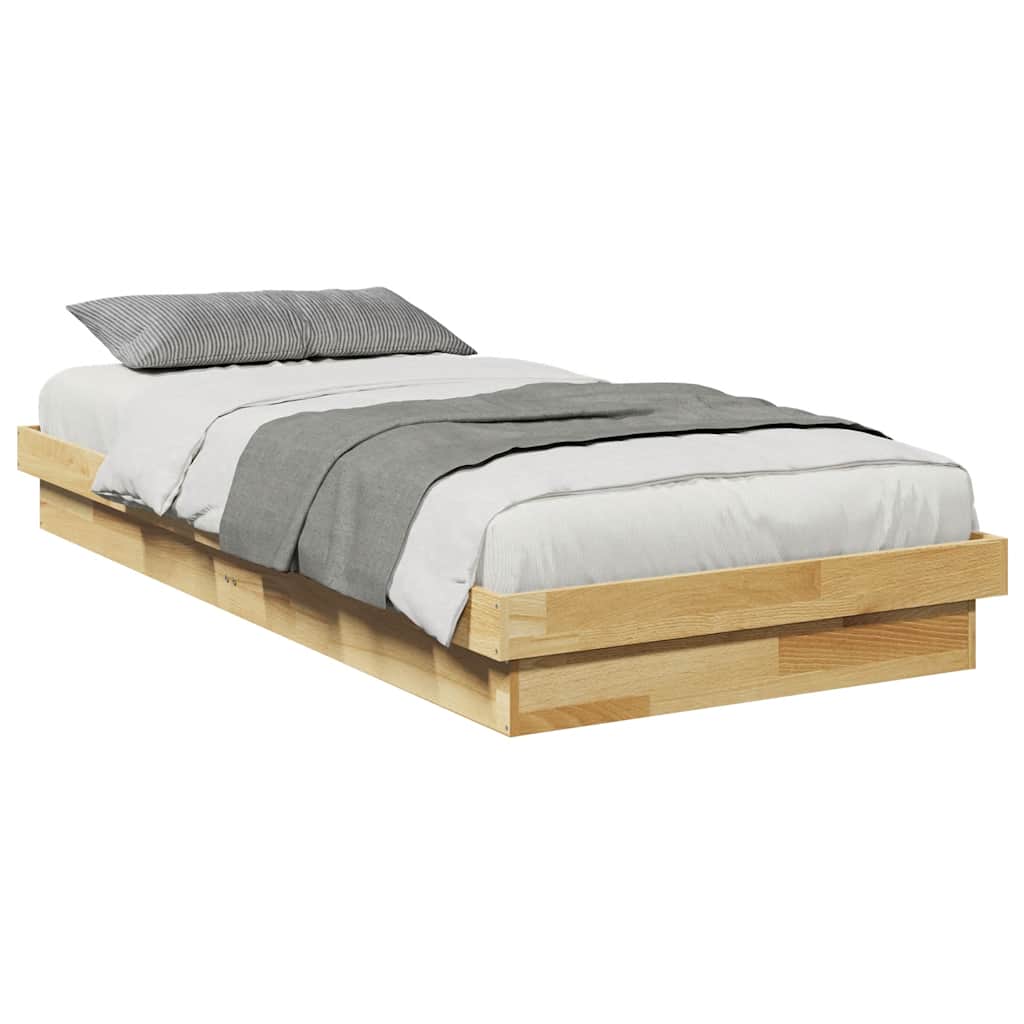 Sengeramme Uten Madrass 75x190 cm Helt Eik