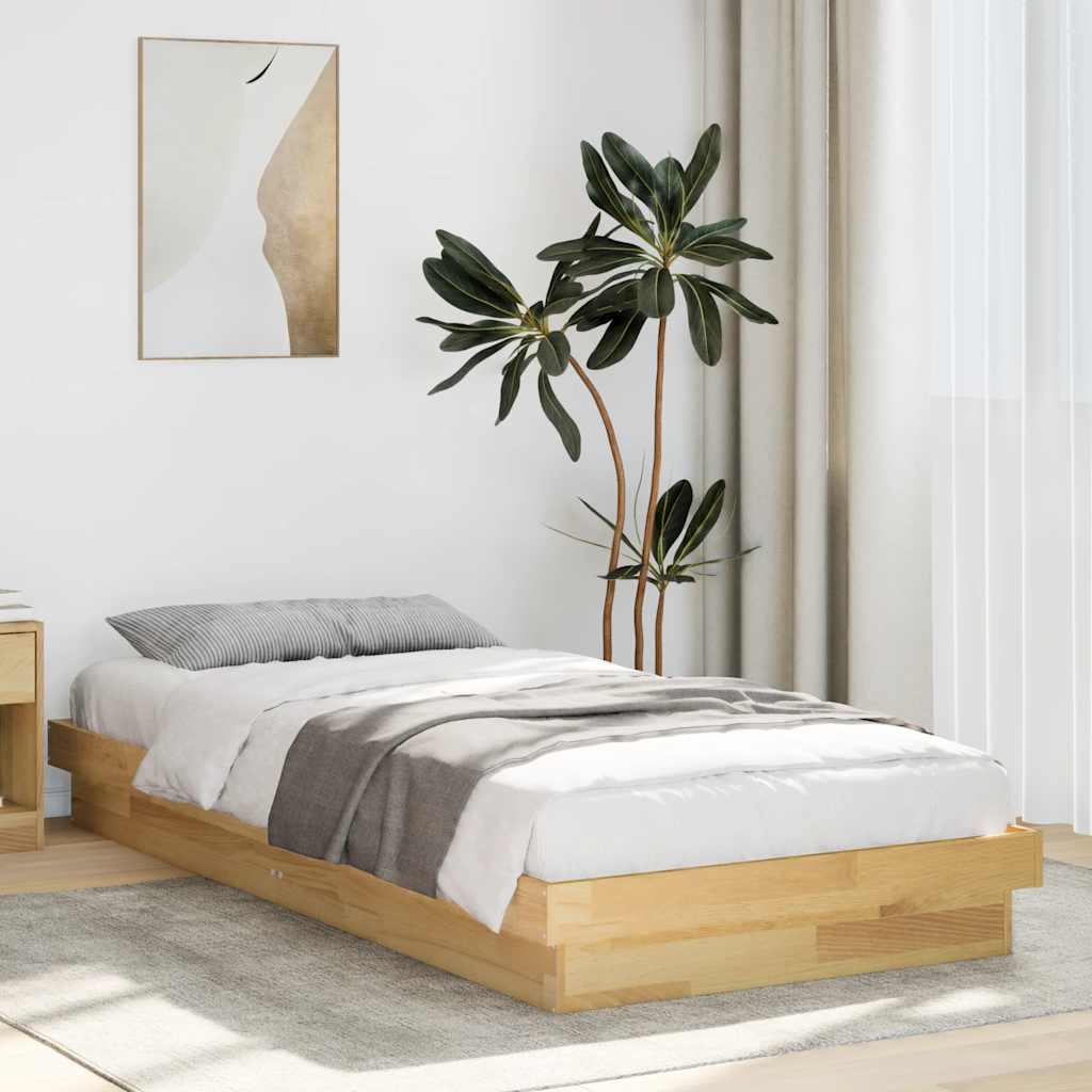 Sengeramme Uten Madrass 75x190 cm Helt Eik