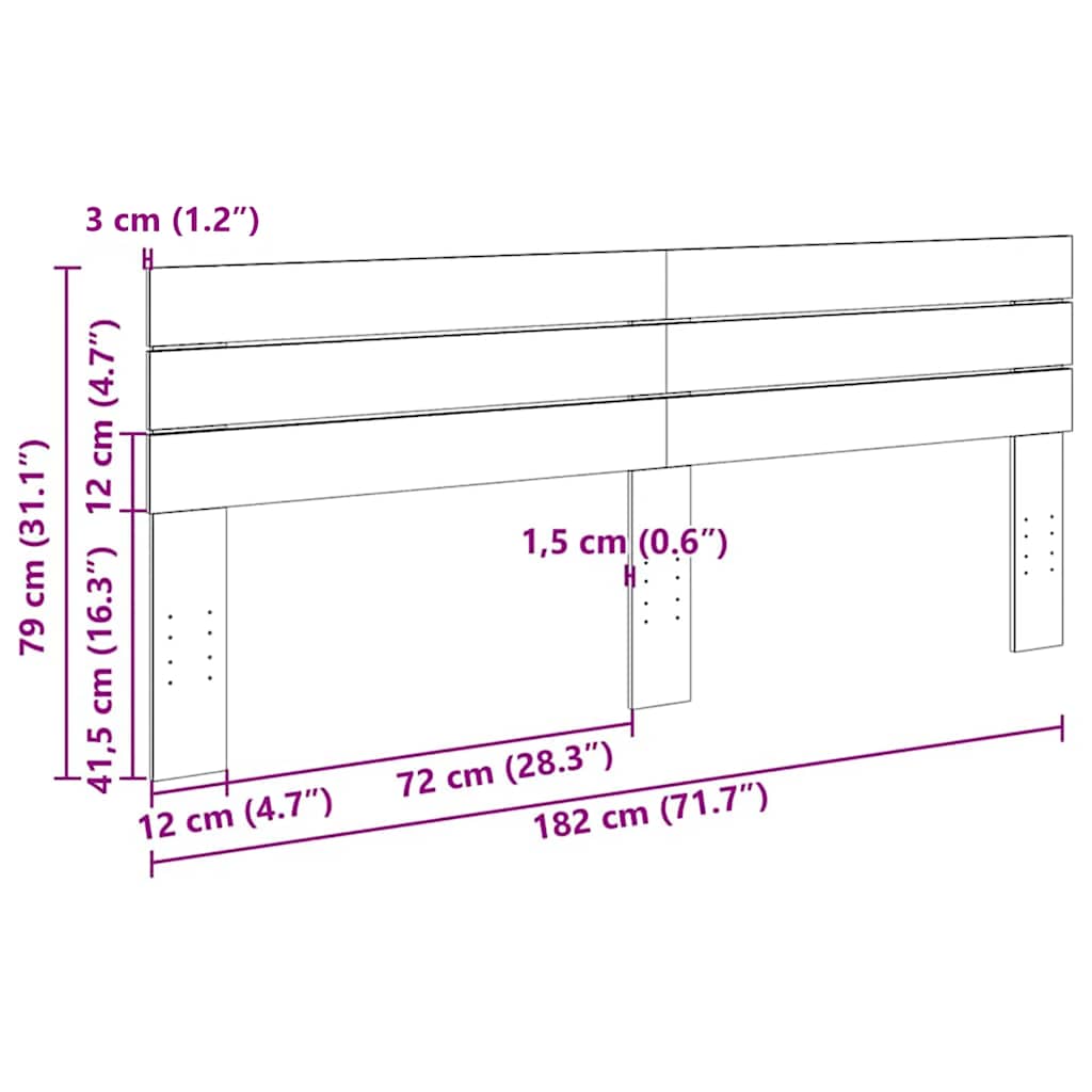 Hodegavl 180 cm heltre eik