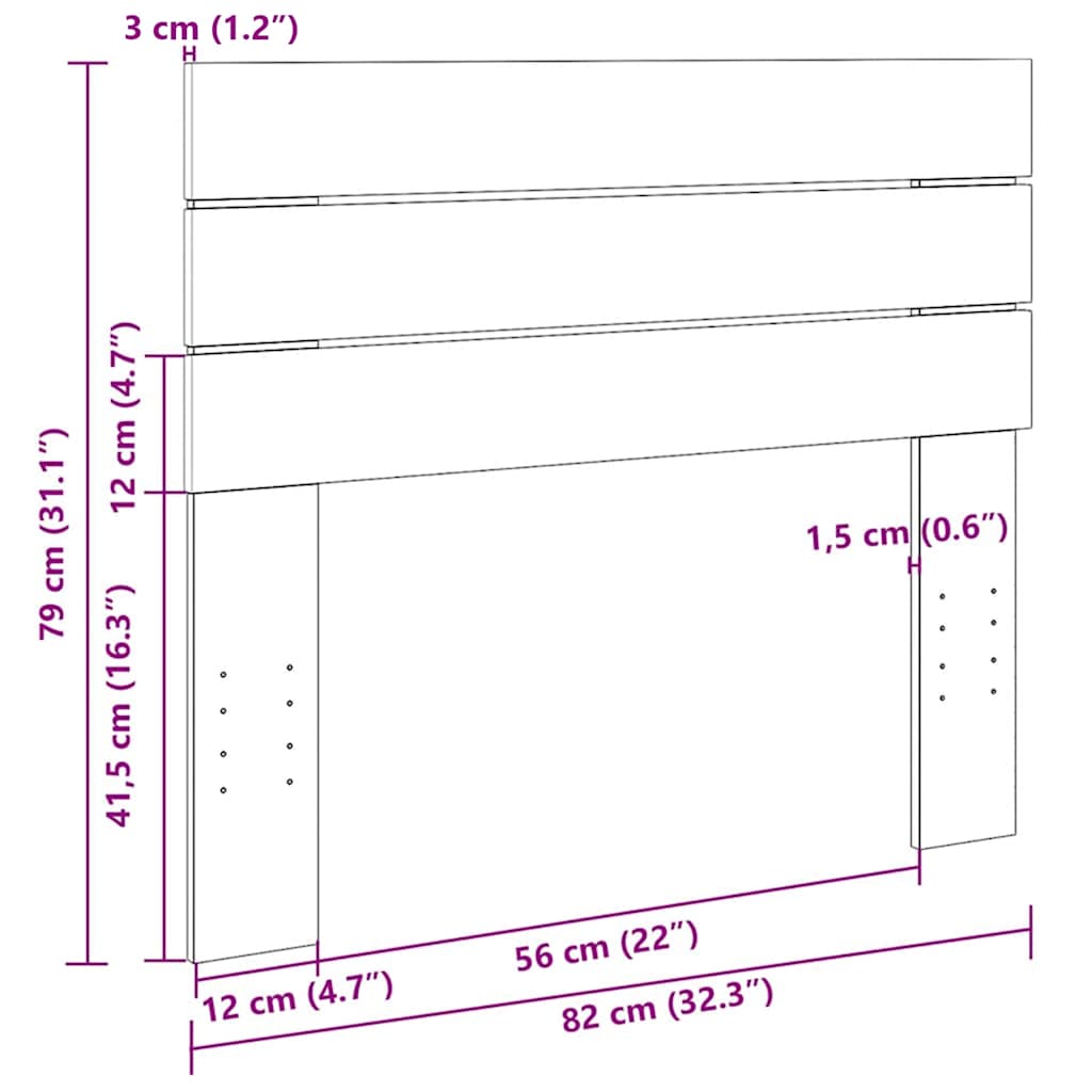 Sengegavl 80 cm heltre eik
