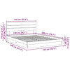 Sengeramme med sengegavl uten madrass 140x200 cm Heltre Eik