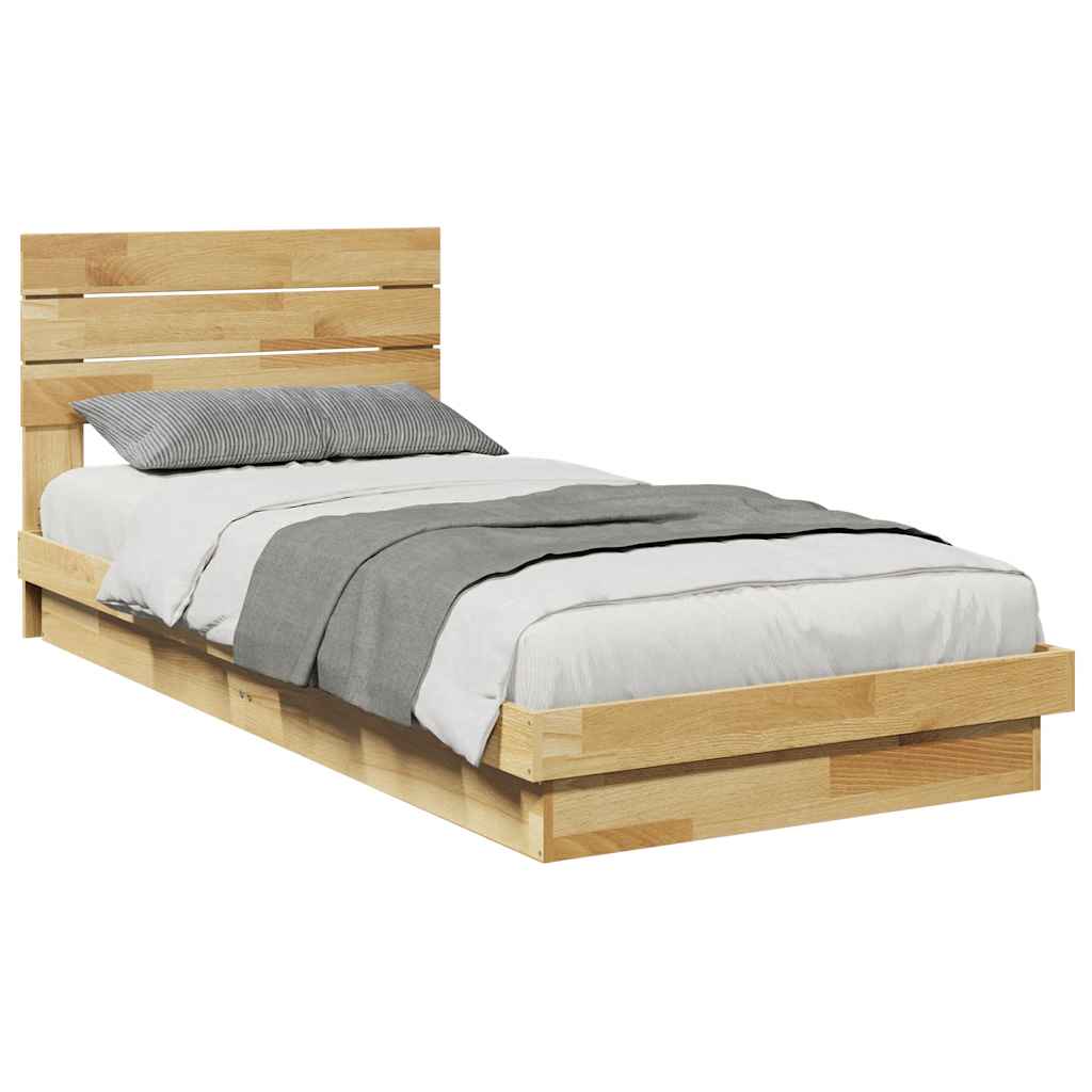 Sengeramme med sengegavl uten madrass 80x200 cm Heltre Eik