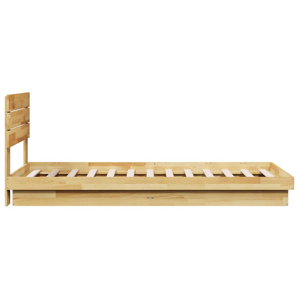 Sengeramme med sengegavl uten madrass 80x200 cm Heltre Eik