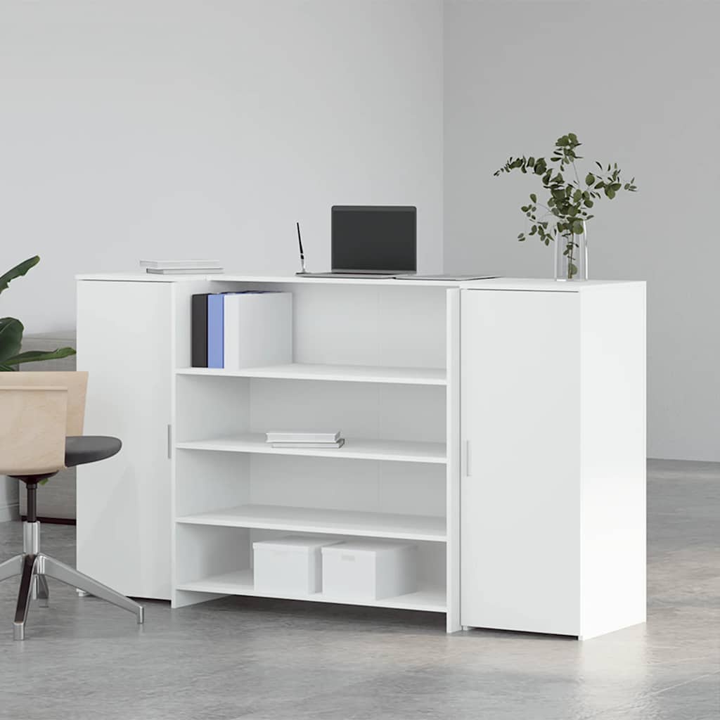 Resepsjonsdisk hvit 180x50x103,5 cm konstruert tre