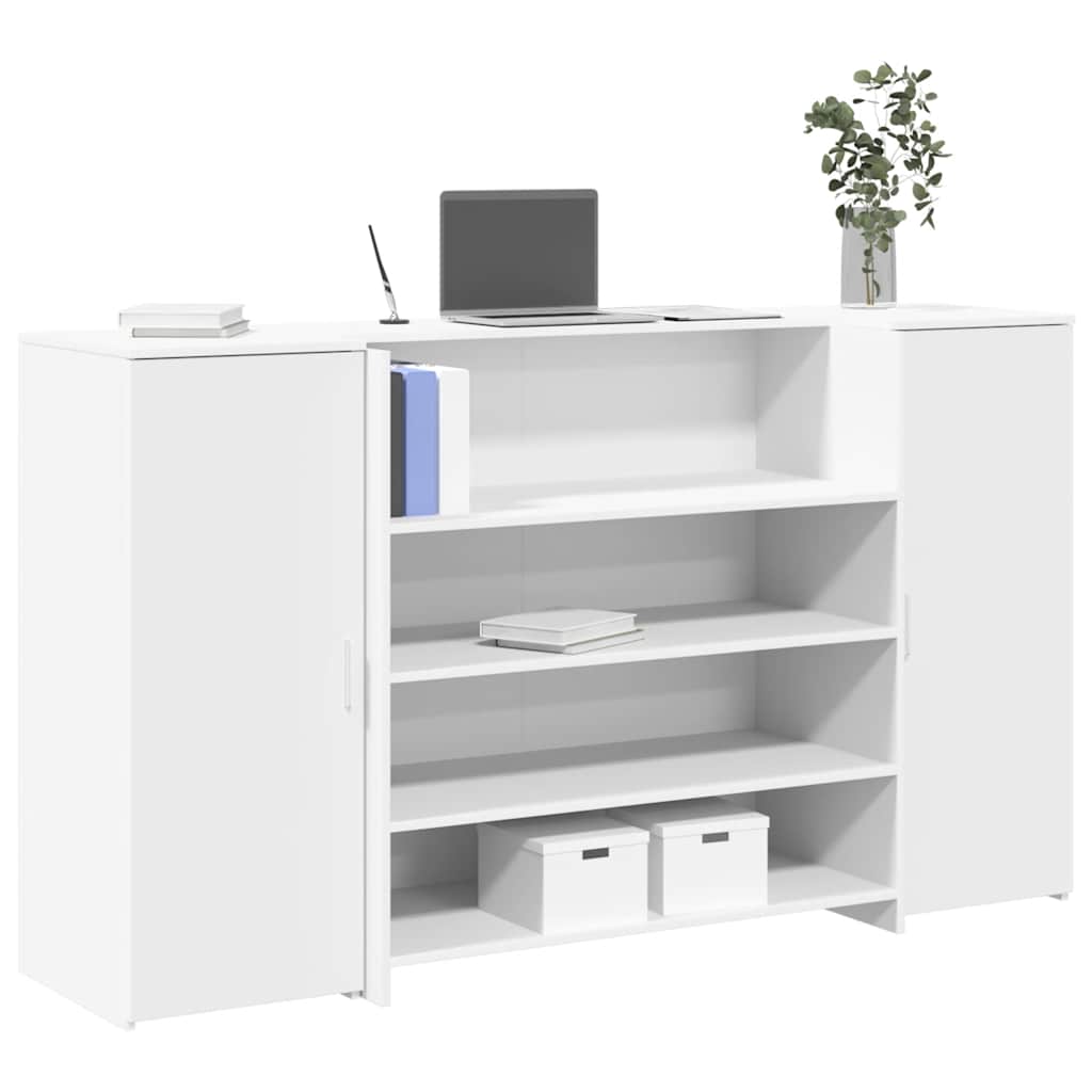 Resepsjonsdisk hvit 180x50x103,5 cm konstruert tre