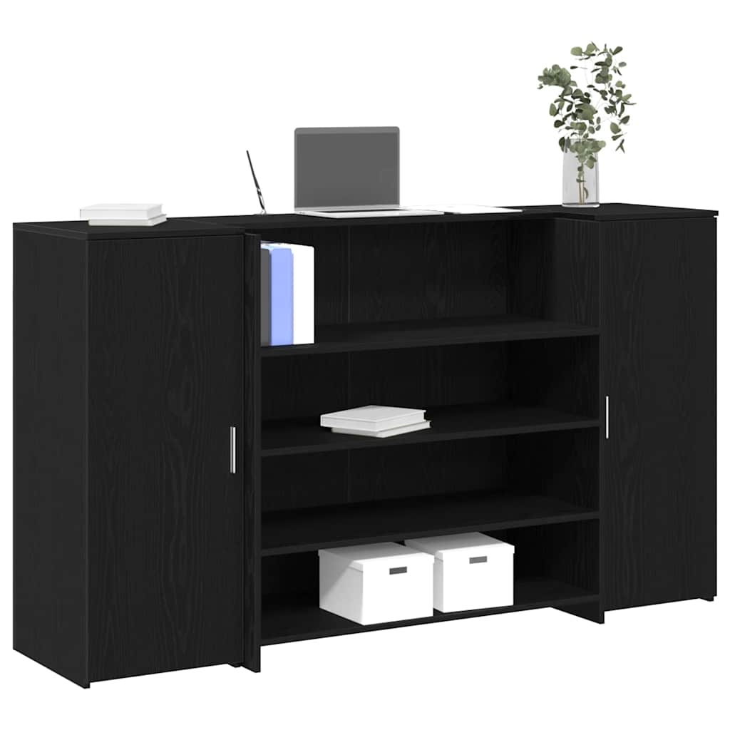 Resepsjonsdisk svart eik 180x50x103,5 cm konstruert tre