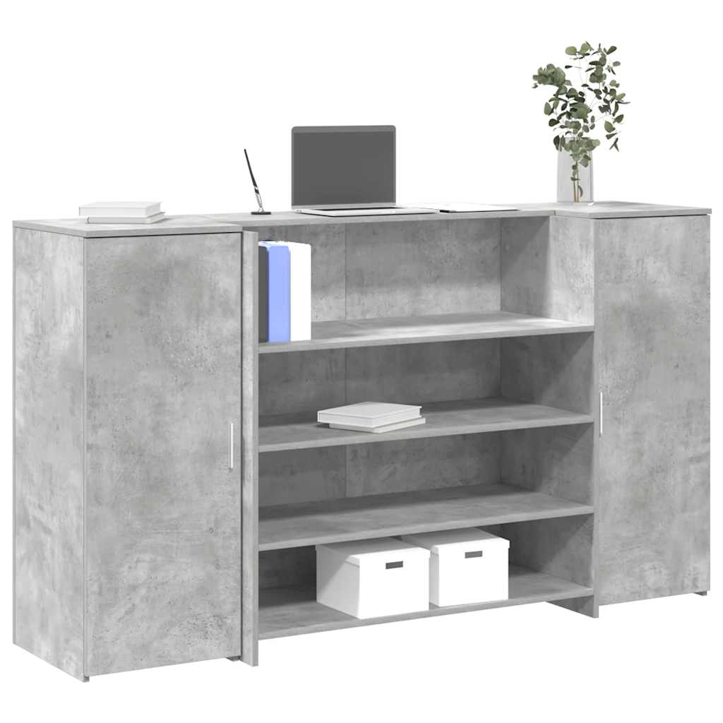 Resepsjonspult betonggrå 180x50x103,5 cm konstruert tre