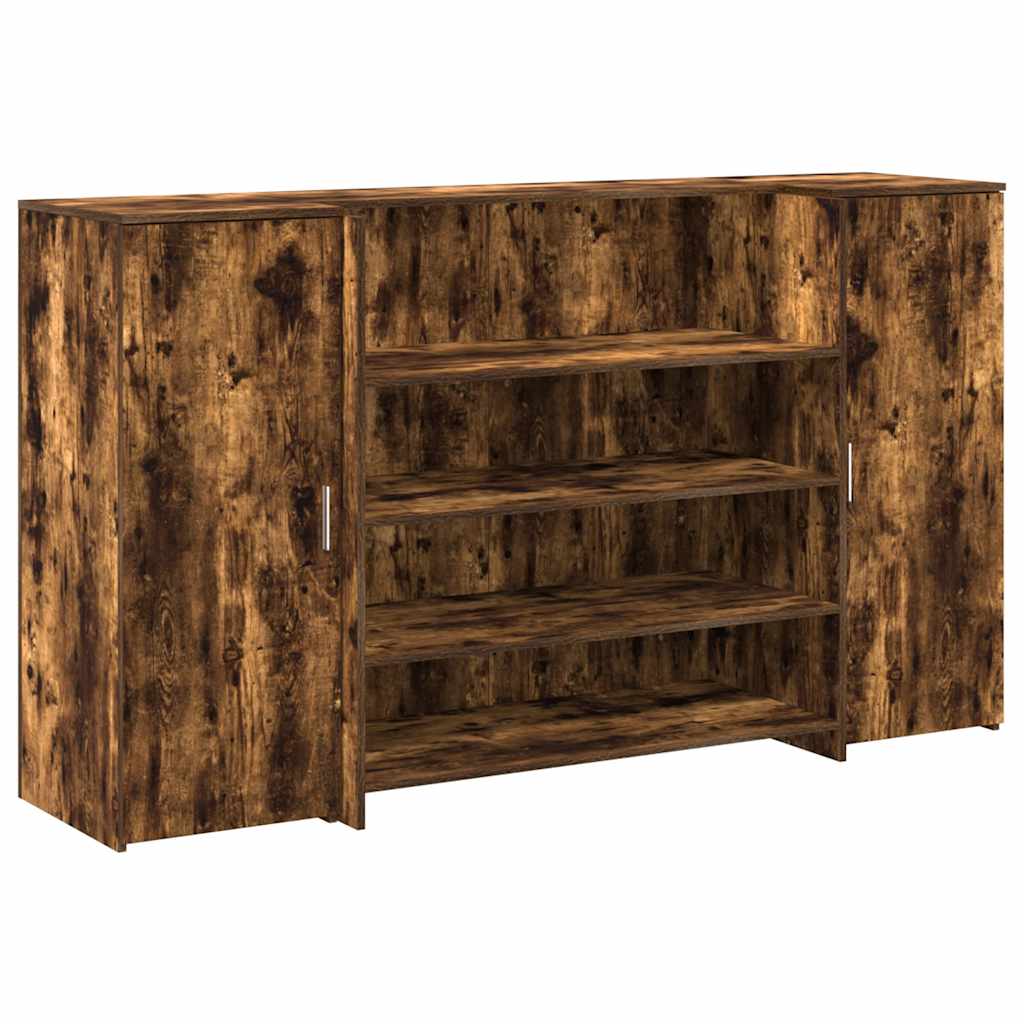 Resepsjonspult røkt eik 180x50x103,5 cm konstruert tre