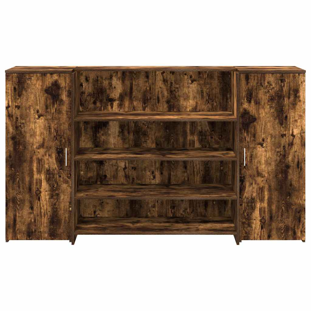Resepsjonspult røkt eik 180x50x103,5 cm konstruert tre