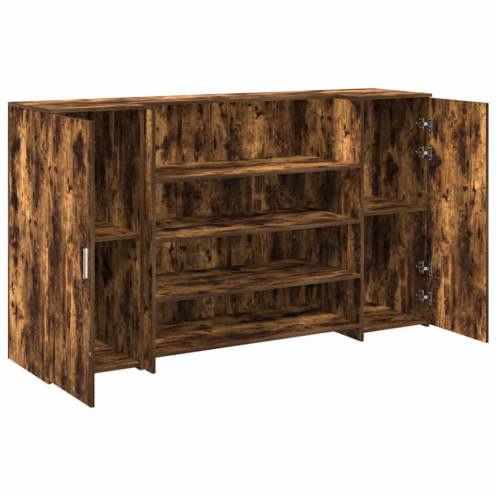 Resepsjonspult røkt eik 180x50x103,5 cm konstruert tre