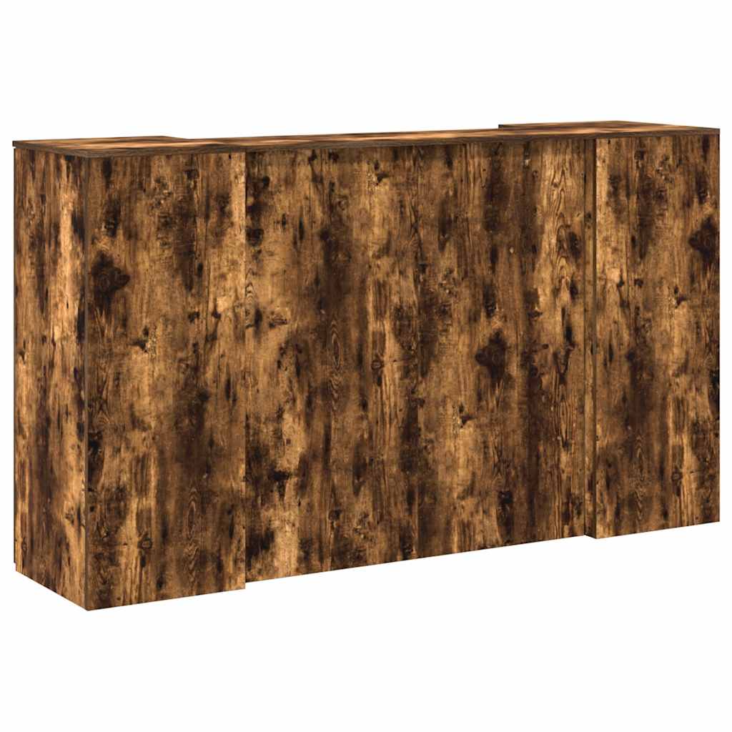 Resepsjonspult røkt eik 180x50x103,5 cm konstruert tre