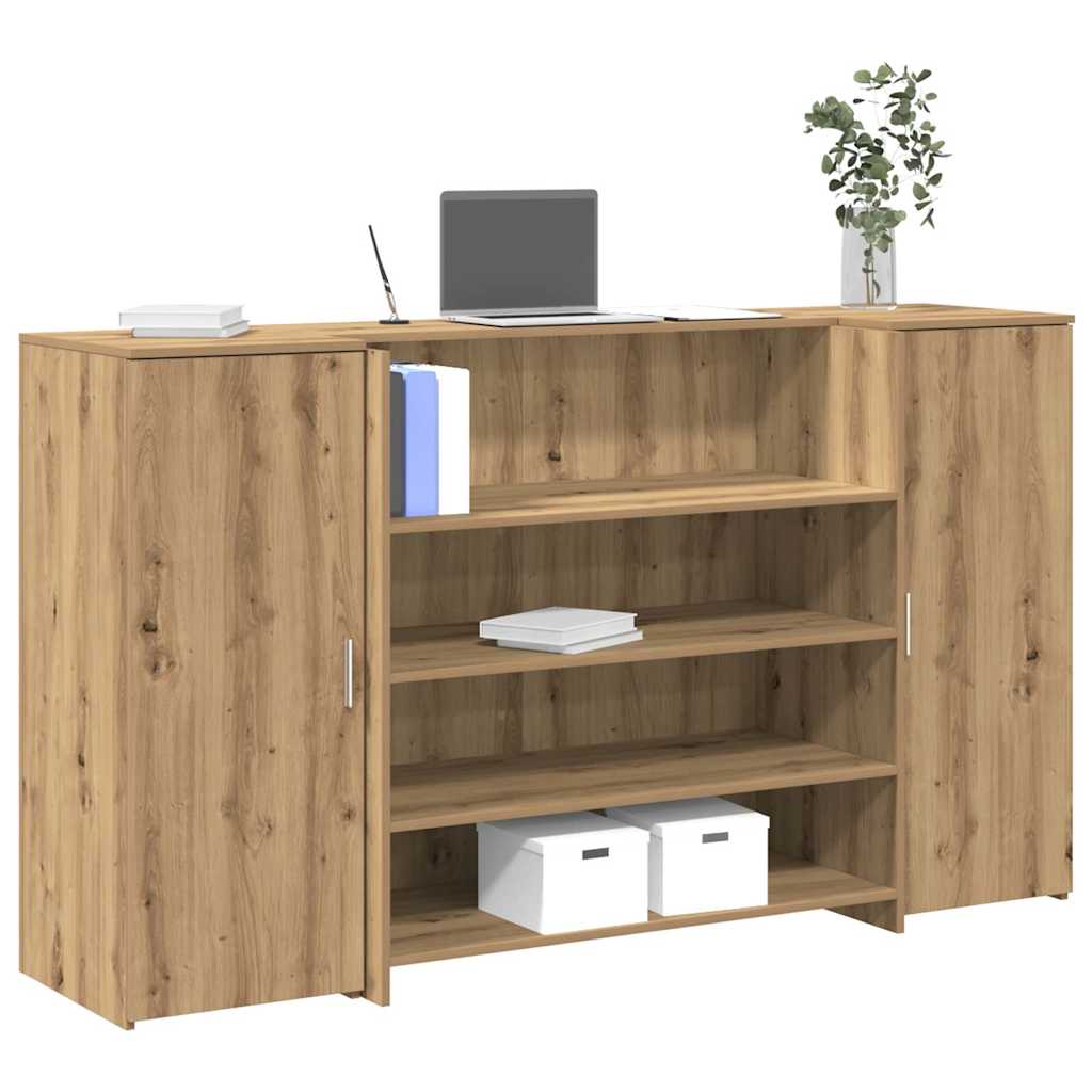 Resepsjonspult artisan eik 180x50x103,5 cm konstruert tre