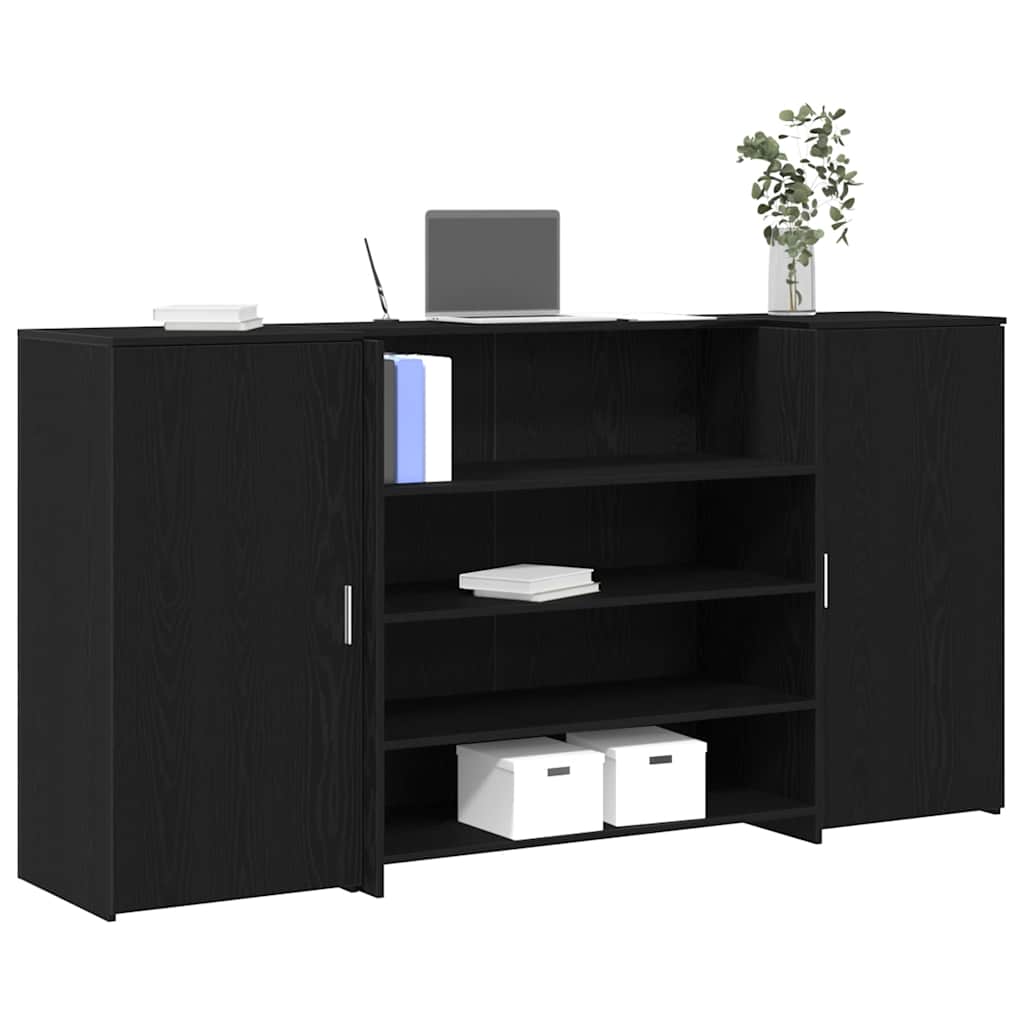 Resepsjonsdisk svart eik 200x50x103,5 cm konstruert tre